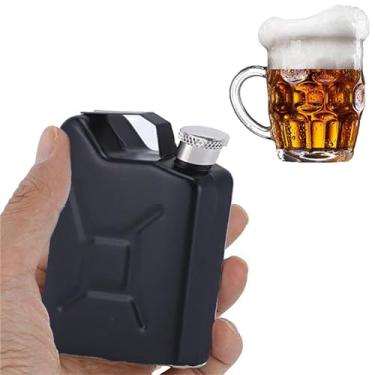 Imagem de Garrafa de Moderna para Bebidas Alcoólicas Pequena Portátil Álcool com Design Criativo Homens Pai Marido Leve Vinho Bolso Acampamento Piquenique Festa
