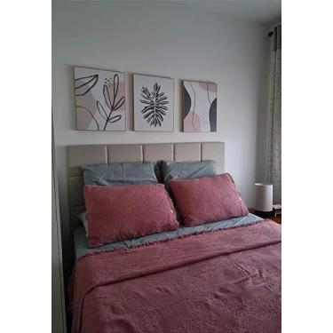 Imagem de Cabeceira Estofada Casal 15 Blocos Não é Segredo Facto Bege 140x90