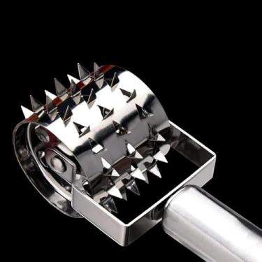 Imagem de Rolo amaciador de carne de aço inoxidável, bastão de tempero, rolo macio, fio dental, agulha de carne, compactador de carne, ferramenta pequena para cozinha