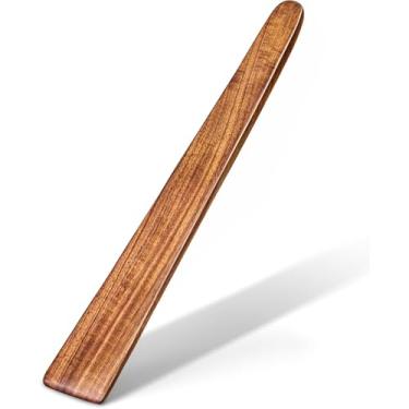 Imagem de Espátula plana de madeira, 1 peça, adequada para mexer em panelas antiaderentes, ideal para cozinha doméstica diária, fritar legumes, misturar molhos e espalhar ovos