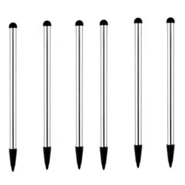 Imagem de 6 canetas Stylus prateadas, lápis de ponta fina universal para celular, tablet Android e outras telas sensíveis ao toque, caneta Stylus de alta precisão para todos os dispositivos universais com tela