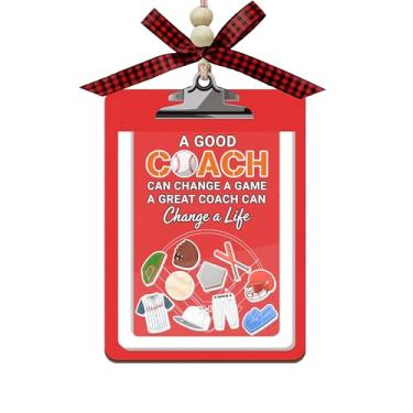 Imagem de Enfeite de batido de apreciação de treinador de beisebol - Prancheta esportiva 3 camadas de madeira e acrílico para presente - Um bom treinador pode mudar um enfeite de jogo - Presente de