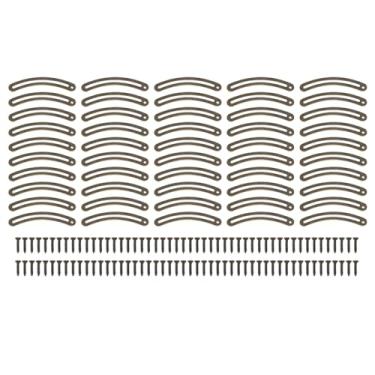 Imagem de Kit de dobradiça de suporte de tampa Soft Close Recurved Stay Dobradiças de ferro duráveis ​​com parafusos de montagem para caixa de madeira Estojo de joias Armário de móveis 100 (Bronze)