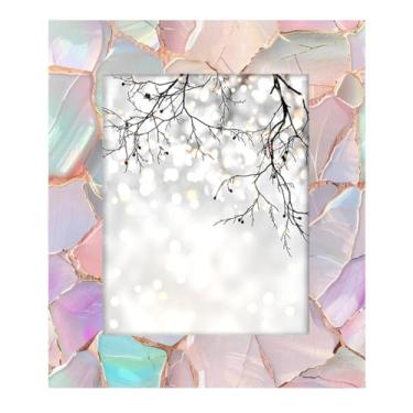 Imagem de Skerhhux Moldura abstrata de vidro mármore de 20 x 25 cm para mesa vertical ou horizontal e parede, moldura de mármore para pôster de certificado, decoração de casa, ideias de presentes para a família