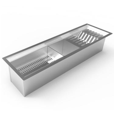 Imagem de Escorredor De Embutir Saro Inox 76cm Com 4 Modulos Cl65