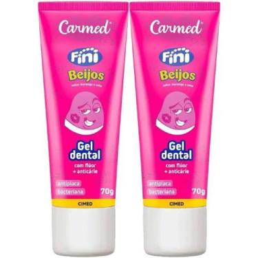 Imagem de Kit 2 Gel Dental Carmed Fini Beijos Flúor + Anticárie 70g Cada