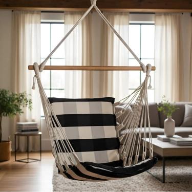 Imagem de Cadeira de Balanço Acolchoada Suspensa Rede de Teto