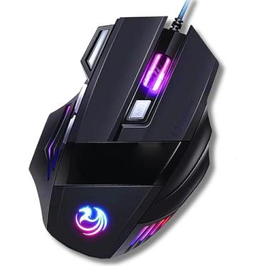 Imagem de Mouse Gamer 7D 3200 DPI Ajustável 7 Botões Luzes Led RGB Alta Precisão e Velocidade, Jogos, Trabalho, Estudos, Cabo Reforçado Super Rápido Ergonômico Antideslizante Clique Duplo Premium