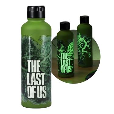 Imagem de Paladone The Last of Us Garrafa de água oficial licenciada do filme que brilha no escuro, decoração e presente para jogadores, acessório de mesa verde neon para todas as idades, utensílios de bebida