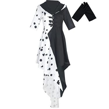 Imagem de Lovecos Fantasia feminina Deville com luvas, conjunto completo, fantasia de Halloween (branco, 2GG)