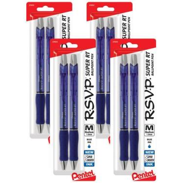 Imagem de Caneta esferográfica Pentel RSVP Super RT de 1,0 mm com tinta azul, pa