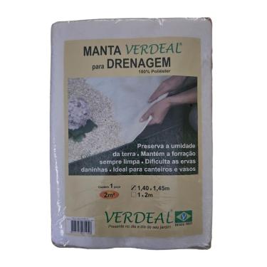 Imagem de Verdeal Manta Para Drenagem Geotêxtil Branca 2m²