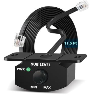 Imagem de Controle universal de graves para amplificador de carro com cabo de 4 pinos, botão remoto de graves de áudio para subwoofer com luz elétrica. (5 m)