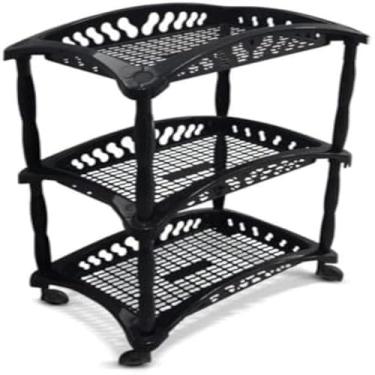 Imagem de Cesta de armazenamento de metal com rodas para cozinha, compacta, preto