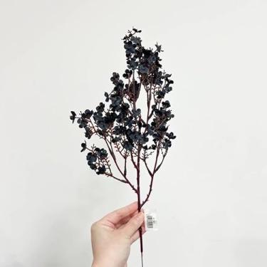 Imagem de Ramo de Flores de Cerejeira Artificial 35cm Buquê de Seda Para Decoração Casamento Festa Arranjos Florais(Preto,4)