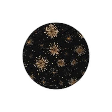 Imagem de Adesivos Redondos Autocolantes Ano Novo 25 Unidades Com Estampa De Fogos De Artifício - Tamanho 85x85cm