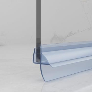 Imagem de YTSAHSTT Vedação inferior de porta de chuveiro sem moldura para vidro de chuveiro de 6 mm de espessura, varredura de chuveiro de 91 cm de comprimento com trilho de gotejamento, material de vinil, cor