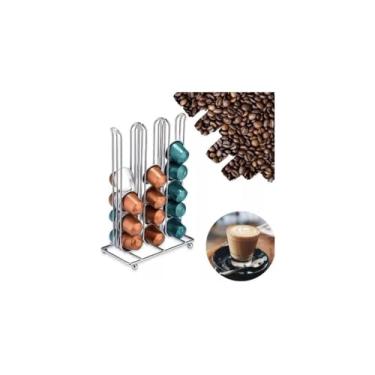 Imagem de Suporte para Cápsulas de Café, Metal, 42 Unidades, 27cm x 16,5cm x 9,5cm, Compatível com Nespresso