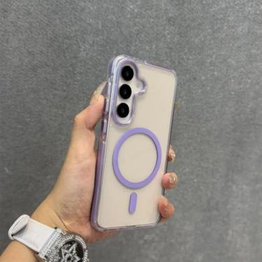 Imagem de Capa transparente DanKe para Samsung A56 A36 A25 A05 A15 A15, compatível com Galaxy S24 Ultra e S25 Plus, com carregamento magnético e alça de pulso. Também compatível com Galaxy S25 Edge.