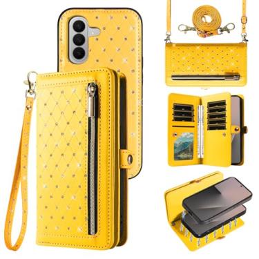 Imagem de Capa de celular para Samsung Galaxy Z Fold 7 com zíper carteira magnética destacável com alça transversal com alça de cordão Bling Glitter Flip suporte para cartão de crédito ZFold Z7 G Fold7 7Z