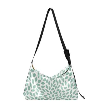 Imagem de Bolsas Hobo de Couro com Folhas Tropicais Neon Modernas para Mulheres Grandes Malas Masculinas Estampa Animal Bolsa de Ombro, Design de folhas verdes naturais
