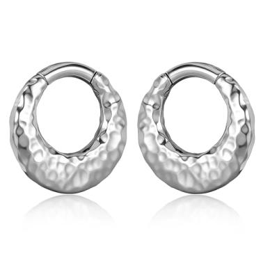 Imagem de Maxbott 2 peças de alongadores de orelha de aço inoxidável estilo corrente para expansores de orelhas calibradas para lóbulos esticados piercing corporal joias para homens e mulheres, 5mm, Aço
