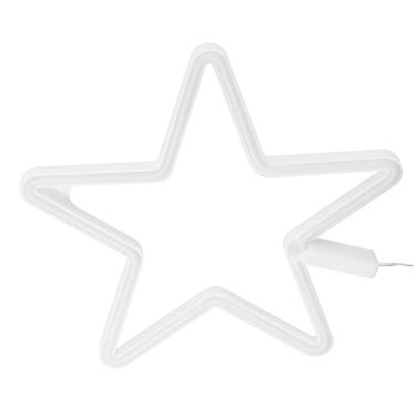 Imagem de ZJchao Luz LED Em Forma de Estrela Sinal de Néon USB Alimentado por Bateria Lâmpada de Néon Decoração de Parede para Festa de Aniversário Decoração de Sala de Estar Material ABS PVC 28 (Azul)