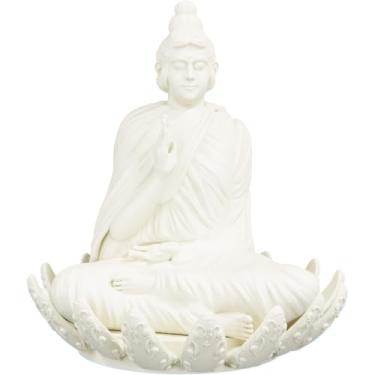 Imagem de Estátua Imagem Budista Buda Sidarta Gautama - Versão 5 (Cor Mármore Dourado)