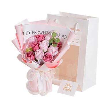 Imagem de Fenteer Buquê de flores preservadas em sabonete, rosas eternas que duram de 2 a 3 anos, ideal para o Dia dos Namorados, Rosa