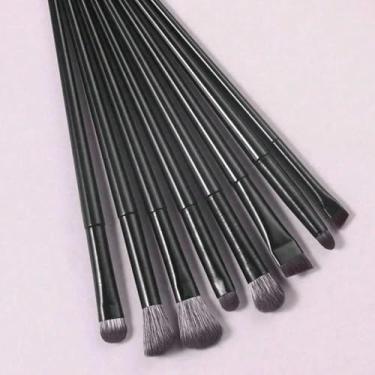 Imagem de 8 pincéis de maquiagem, pincel de polimento de base, corretivo, ferramentas de maquiagem, cabo longo, base oblíqua, pincel de maquiagem