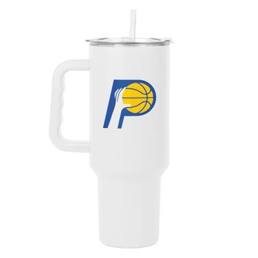 Imagem de FANMATS NBA Indiana Pacers City Edition Copo de aço inoxidável com cabo de 1,134 g – Revestimento em pó de parede dupla durável, serve na maioria dos porta-copos - Design City Edition, vem com canudo