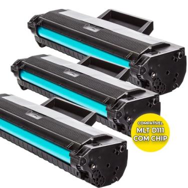 Imagem de kit 3x Cartucho Toner D111 Compatível com D111 D111s M2020 M2070 M2070w 1.8k