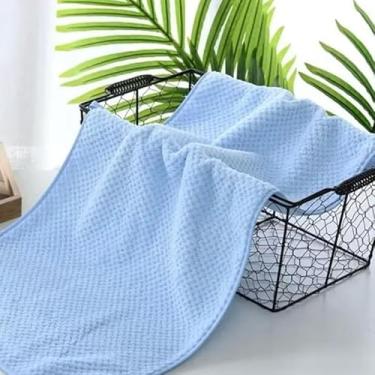 Imagem de Toalha de Banho Grande Microfibra 140 x 70 cm Alta Absorção Rápida Praia Natação Academia (azul)