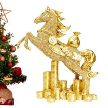 Imagem de Estátua Chinesa Do Ano Do Cavalo - Souvenir Festival Da Primavera - Escultura Em Resina Signo Cavalo - Para Colecionadores Decoracao Estante Quarto Criado Mudo