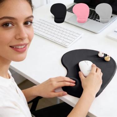 Imagem de Mouse de suporte de pulso de gel com descanso de pulso, alivia a dor em laptops, adequado para uso no escritório e em casa mousepad antiderrapante