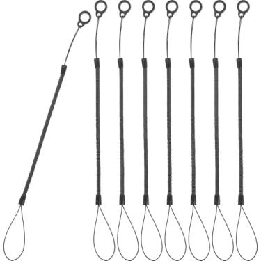 Imagem de Tofficu Conjunto de 8 Cordões Retráteis para Canetas, Cordão Anti-perda para Caneta Stylus, Cordão Elástico para Pendurar Em Pranchetas Com Tela Sensível Ao Toque (preto)