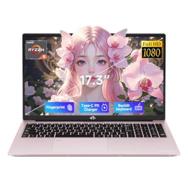 Imagem de NIMO 17.3" IPS FHD-Gaming-Laptop, Ryzen 5 6600H 6 Cores 16GB DDR5 RAM 1TB SSD (Beat i7-1165G7, Up to 4.5GHz) Radeon 660M GPU-Computer with 100W Type-C Backlit Keyboard Fingerprint Win 11