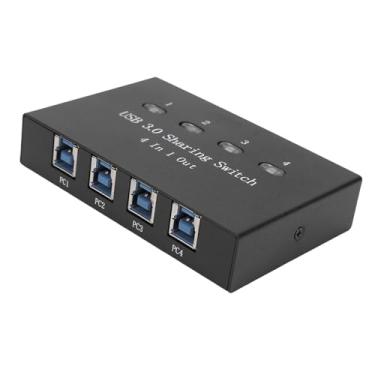 Imagem de Depisuta Seletor de Switch USB 3.0, Switcher USB de 4 Portas, Compartilhamento de Mouse, Teclado, Impressora, Scanner, Adaptador de Switch de um Botão, Hub Periférico, Plug and Play