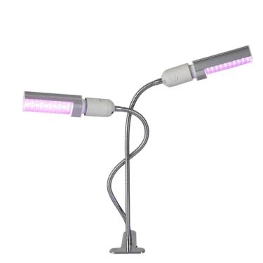 Imagem de Luz de Crescimento Planta E27 2 Cabeças Vermelha e USB 5V Timer 3 9 12 Horas Preenchimento para Succulentes Capa Liga Alumínio