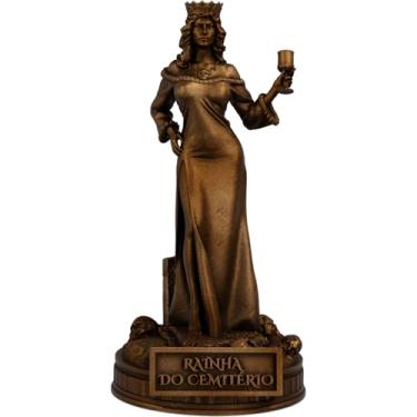 Imagem de Estátua Pombagira Rainha do Cemitério Imagem Umbanda Candomblé (Cor Cobre Antigo)