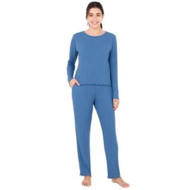 Imagem de Pijama Longo Feminino Canelado Malwee 1000126865 Viscose-Unissex
