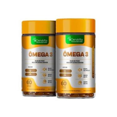 Imagem de Kit 2x Ômega 3 Ultra Concentração 824mg, Epa 540mg, Dha 360mg, 120 Cápsulas, Denavita-Unissex