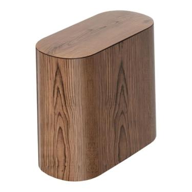 Imagem de FytStycale Lixeira com tampa de pressão para banheiro ou quarto de estudante, Marrom