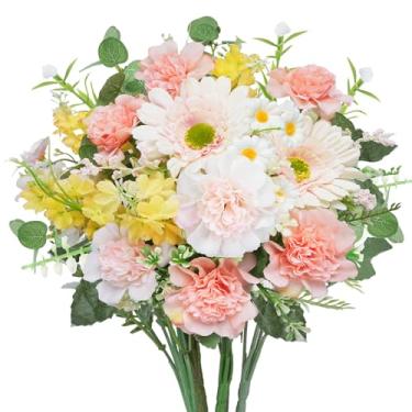 Imagem de Flores falsas flores artificiais lilás dália, jacinto, flores de seda para decoração de casa, decoração de interiores, arranjos de flores falsas, plantas, buquês de noiva, mesas, centros de mesa, 2