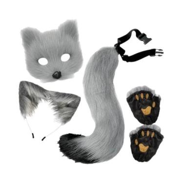 Imagem de Conjunto De Fantasia De Raposa De Pelo Para Adultos Com 4 Peças: Másca