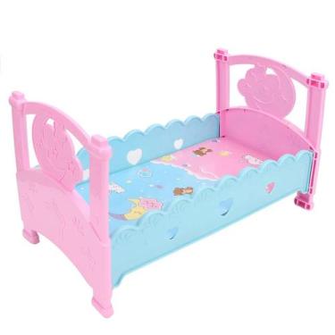 Imagem de Doll Bed Toy, conjunto de berço de plástico para bonecas, móveis para 