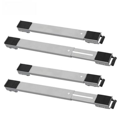 Imagem de Suporte Universal de Alumínio De Base Com Rodinha Para Geladeira Fogão E Máquina De Lavar Lousa Base Carrinho(Kit2-Prata)