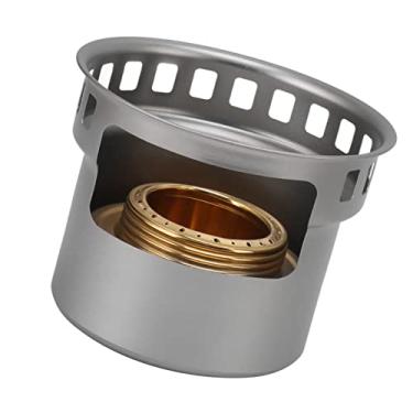 Imagem de Generic Fogão de Mochila a álcool, Anel de Vedação de Suporte Oco, à Prova de, Fogão de Acampamento, Cobre Portátil Com Saco de Armazenamento para Bules (Cinza)