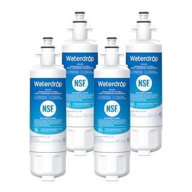 Imagem de Waterdrop Filtro de água de geladeira 469690 ADQ36006101, certificação NSF 42 e 372, substituição para LG LT700P, Kenmore 469690, 9690, ADQ36006102, padrão, pacote com 4
