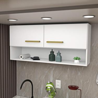 Imagem de Armário Aéreo Cozinha Modulado 2 Portas Compactas Branco